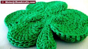 St Patricks Day Shamrock Hot Pad - Potholder - Crochet Double Thick Clover Trivet 4