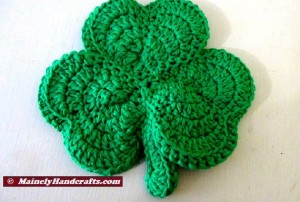 St Patricks Day Shamrock Hot Pad - Potholder - Crochet Double Thick Clover Trivet 5