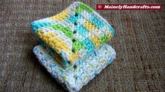 Set of 2 Variegated Crochet Washcloth Set