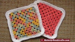 Dishcloths - Washcloths - One Pair - Cotton Crocheted Dishcloths = Washcloths 2