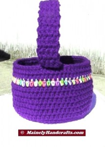 Easter Basket - Crochet Basket for Spring - Purple Basket 3