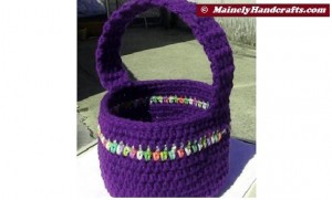 Easter Basket - Crochet Basket for Spring - Purple Basket