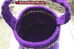 Easter Basket - Crochet Basket for Spring - Purple Basket 5