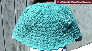 Poncho - Crocheted Poncho - Aqua Green 2