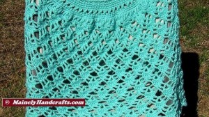 Poncho - Crocheted Poncho - Aqua Green 3