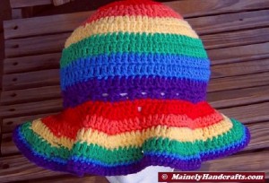 Rainbow Sun Hat, Floppy sun hat, Cotton summer hat, beach sun hat, garden hat 4