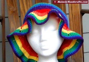 Rainbow Sun Hat, Floppy sun hat, Cotton summer hat, beach sun hat, garden hat