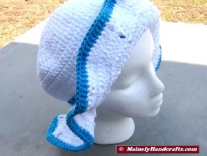 Sun Hat, Womens floppy sun hat, crochet cotton white and blue summer hat, beach hat, garden hat 3