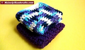 Crochet Dish Cloth - Crochet Wash Cloth - Cotton Face Cloth - Set of 2 2