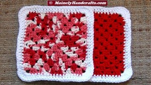 Crochet Washcloth - Crochet Dishcloth - Set of 2 - Red Cotton Dish Cloths - Red Cotton Wash Cloths - Ecofriendly 3