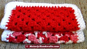Crochet Washcloth - Crochet Dishcloth - Set of 2 - Red Cotton Dish Cloths - Red Cotton Wash Cloths - Ecofriendly 4