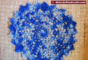 Doilies - Crochet Doilies - Blue Doilies - Table Doily set of 2 2