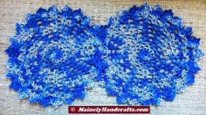 Doilies - Crochet Doilies - Blue Doilies - Table Doily set of 2