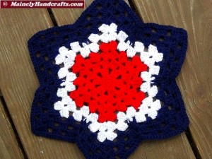 Patriotic Star Doily - Red, White, and Blue Granny Star - Handmade Crochet Doily 2