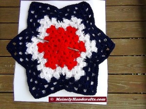 Patriotic Star Doily - Red, White, and Blue Granny Star - Handmade Crochet Doily 3