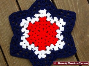 Patriotic Star Doily - Red, White, and Blue Granny Star - Handmade Crochet Doily 4