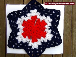 Patriotic Star Doily - Red, White, and Blue Granny Star - Handmade Crochet Doily 5