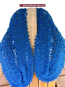 Summer Wrap - Crocheted Wrap - Denim Blue Shawl - Peacock Blue 2