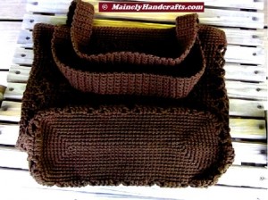 Brown Shoulder Bag - Beach Bag and Totes - Two Handled Crochet Bag - Reuseable Shopping Bag - Crochet Acrylic Market Bag 4