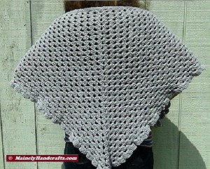 Womens Shawl, Granny Shawl, Fashion Shawl, Triangle Shawl, Crocheted Gray Wrap 3