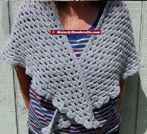 Womens Shawl, Granny Shawl, Fashion Shawl, Triangle Shawl, Crocheted Gray Wrap