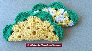 Crochet Dishcloth - Flower Wash Cloths - set of 2 2