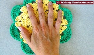 Crochet Dishcloth - Flower Wash Cloths - set of 2 5