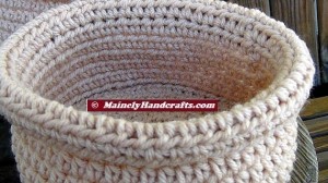 Nested Baskets - Crochet Baskets - Crocheted Nested Bowls - Rolled Brim Baskets - Set of 2 4