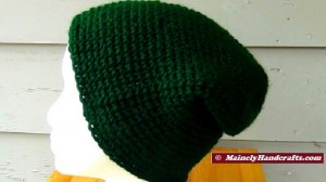 Crocheted Hat - Green Slouchy Hat - Forest Green Fisherman Hat