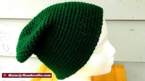 Crocheted Hat - Green Slouchy Hat - Forest Green Fisherman Hat 5