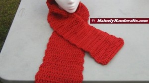 Crocheted Scarf - Red Handmade Scarf 5