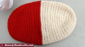 Oatmeal and Red Hat - Winter Hat - Reversible Head Wear - Rolled Brim Hat 3