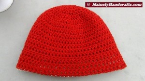 Oatmeal and Red Hat - Winter Hat - Reversible Head Wear - Rolled Brim Hat 4