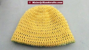 Yellow and Variegated Hat - Winter Hat - Reversible Head Wear - Rolled Brim Hat 4