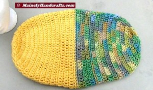 Yellow and Variegated Hat - Winter Hat - Reversible Head Wear - Rolled Brim Hat 5