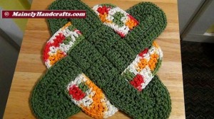 Celtic Knot Design Hot Pad - Fall Colors Trivet - Thanksgiving Decor
