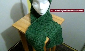 Crocheted Scarf - Light Sage Green Handmade Scarf - Winter Accessory from Maine 2