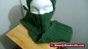 Crocheted Scarf - Light Sage Green Handmade Scarf - Winter Accessory from Maine 3