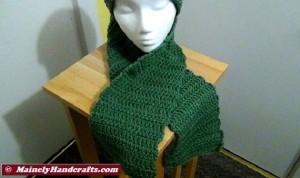 Crocheted Scarf - Light Sage Green Handmade Scarf - Winter Accessory from Maine 5