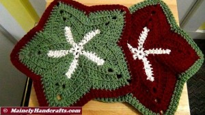 Washcloths - Set of 2 Starfish Holiday Wash Cloths - Crochet Wash Cloth - Bath Accessory - Cotton Facecloth