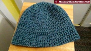 Cadet Blue and Variegated Colonial Blues Hat - Winter Hat - Reversible Head Wear - Rolled Brim Hat Mainely Handcrafts 4