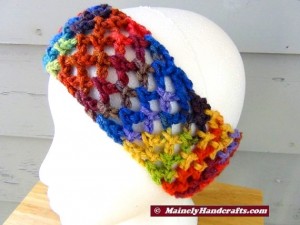 Headband - Crochet Headband - Handmade Rainbow Headband Mainely Handcrafts 2