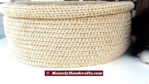 Beige Pet Basket - Soft Crochet Cat Bed - 16 inch Basket 3
