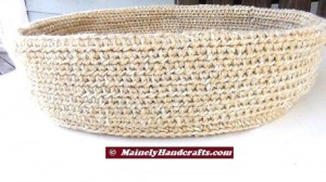 Beige Pet Basket - Soft Crochet Cat Bed - 16 inch Basket