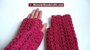 Fingerless Gloves - Light Raspberry Wrist Warmers - Crocheted Lace Fingerless Gloves - Pink Purple Handwear 3