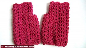 Fingerless Gloves - Light Raspberry Wrist Warmers - Crocheted Lace Fingerless Gloves - Pink Purple Handwear