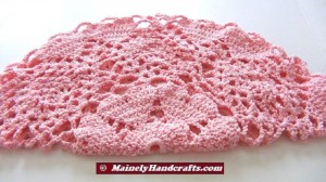 Pink Hearts Doily - Round Table Doily - Worsted Weight Cotton Doily 2