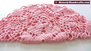 Pink Hearts Doily - Round Table Doily - Worsted Weight Cotton Doily 4