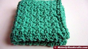 Pink and Green Washcloths, Crochet Dishcloths, Cotton Facecloths, Set of 4 Eco-Friendly Cleaning Cloths 3