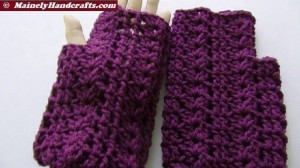 Purple Fingerless Gloves - Wrist Warmers - Grape Fingerless Mitts 2